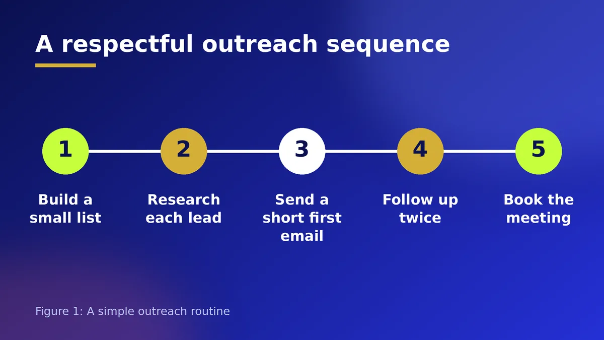 Five steps of a cold email routine