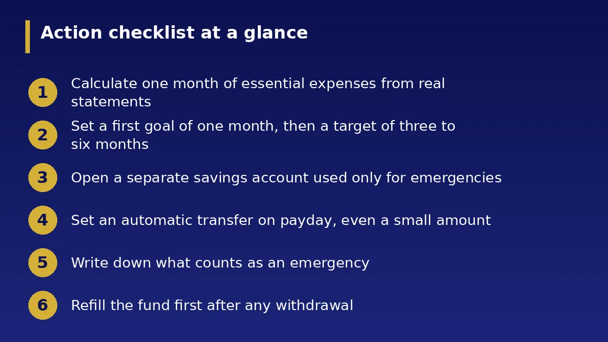 The action checklist at a glance: Emergency Fund in Nigeria: How Much to Save and Where to...
