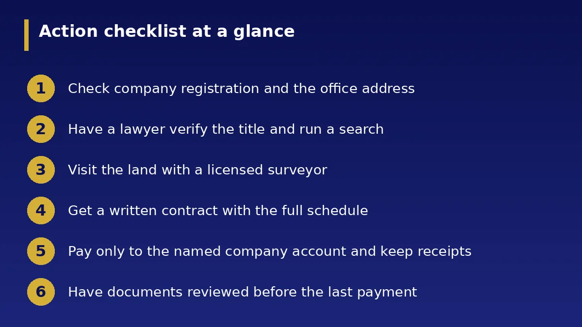 The action checklist at a glance: How to Buy Land on an Installment Plan Safely in Nigeria