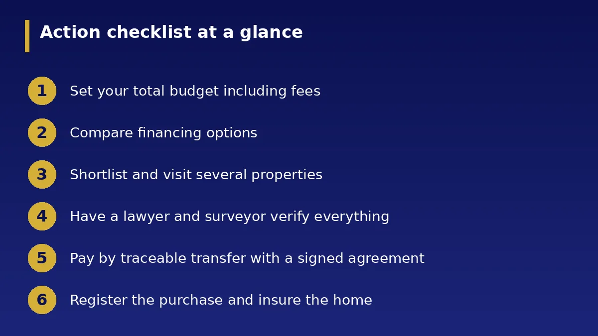 The action checklist at a glance: How to Buy Your First Home in Nigeria Step by Step