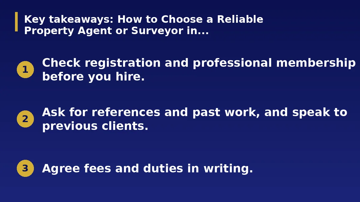 The three main points of this guide: How to Choose a Reliable Property Agent or Surveyor in...