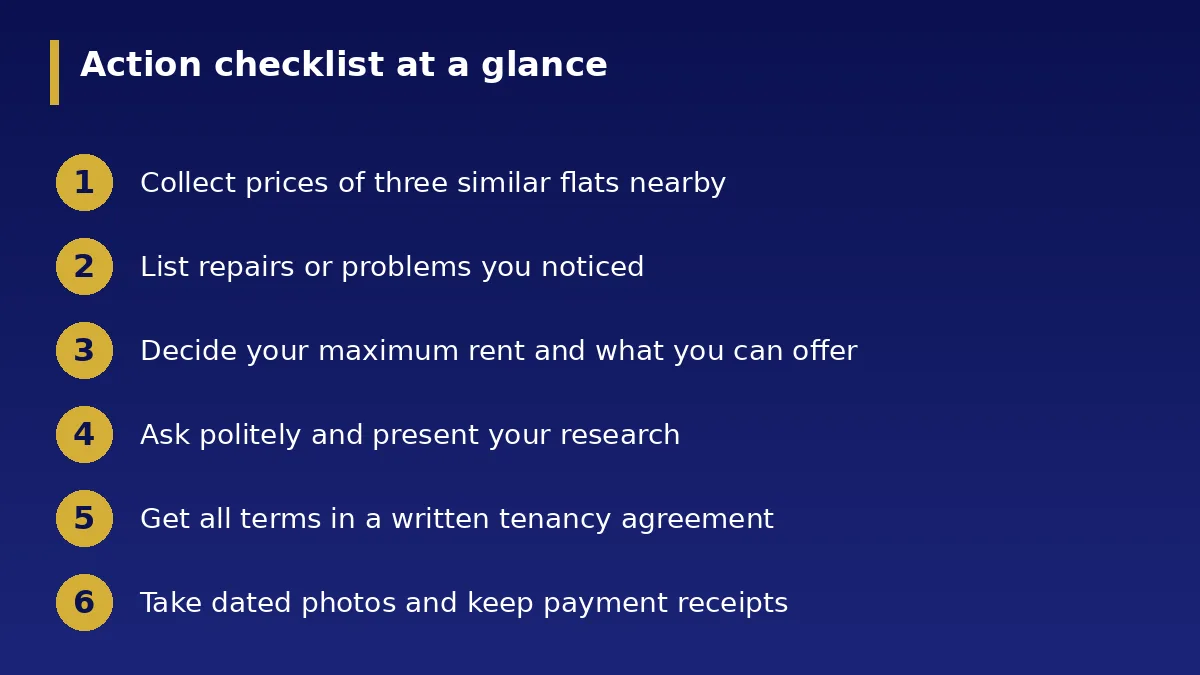 The action checklist at a glance: How to Negotiate Rent With Your Landlord in Nigeria