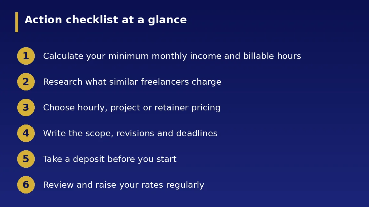 The action checklist at a glance: How to Price Your Services as a Freelancer in Nigeria