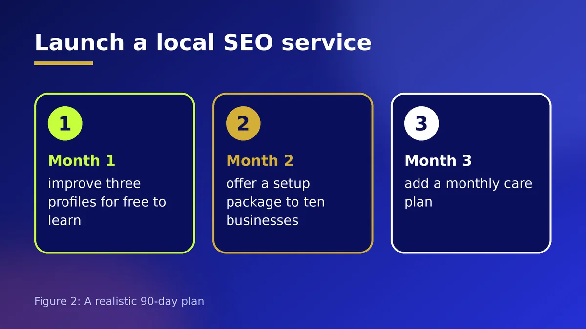 Three-month plan for a local SEO service