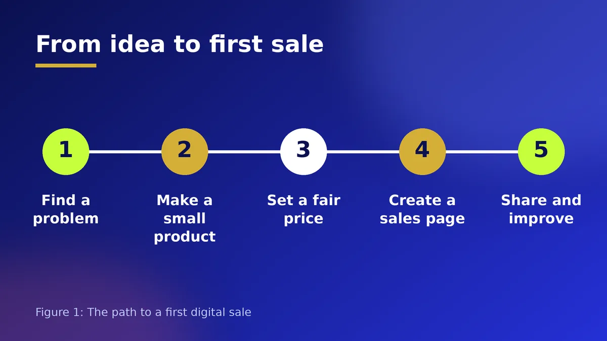 Five steps from problem to first digital product sale