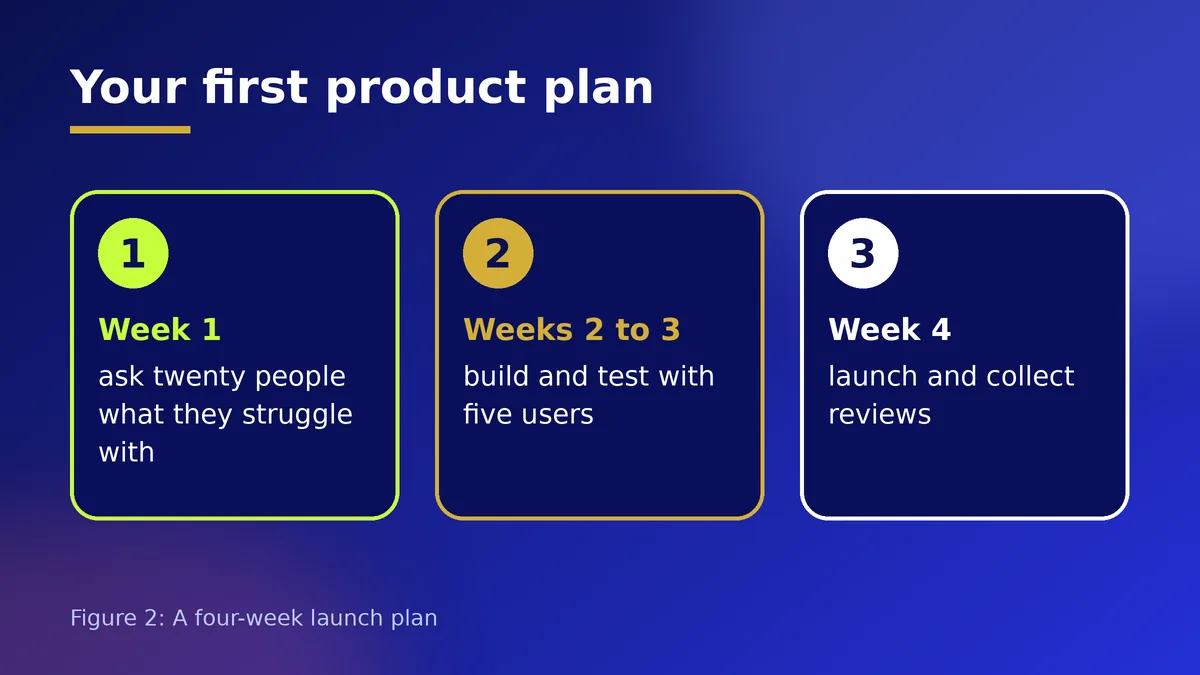Four-week plan for launching a digital product