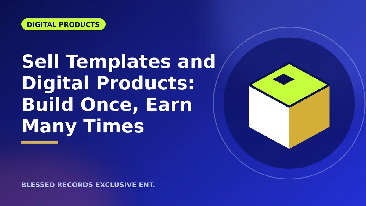 Digital templates, an ebook and a spreadsheet floating above a laptop