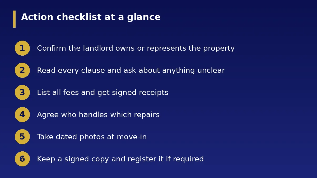 The action checklist at a glance: What Should a Tenancy Agreement Include in Nigeria