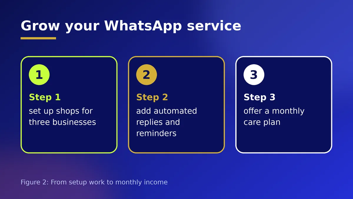 Roadmap from setup jobs to a monthly WhatsApp care plan